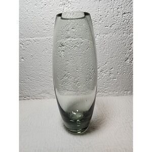 Vintage Holmegaard Per Lütken Hellas vase. smokey grey Glass. 9" Signed